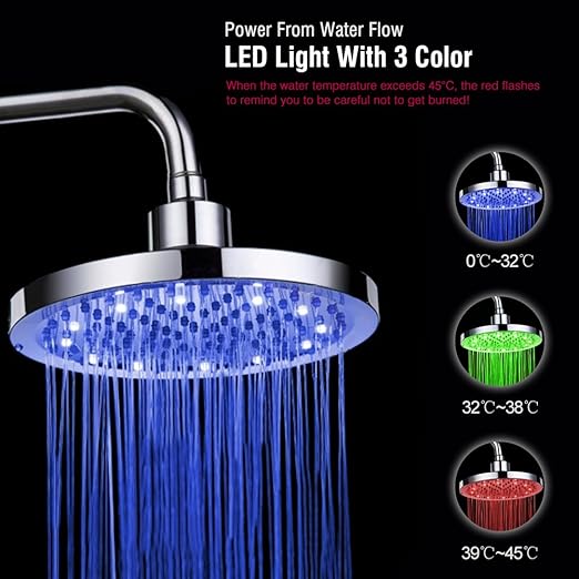 RGB LED Light Shower Head